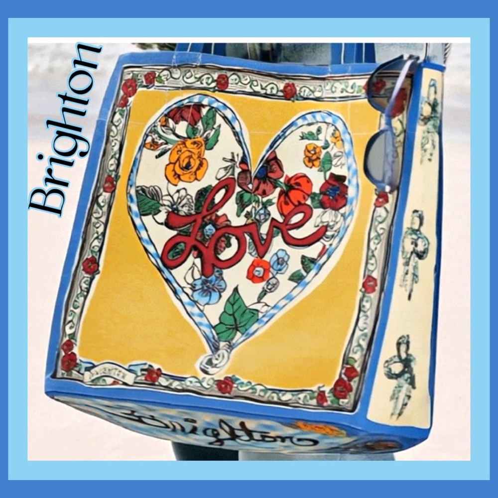 💙NWT ~ Brighton Blue and Yellow Floral “Tied With Love Tote”